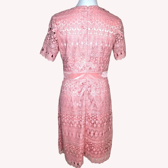Rachel Parcell Pink Bride Lace Crochet Dress Womens M Coquette Legally Blonde‎ - Picture 7 of 15